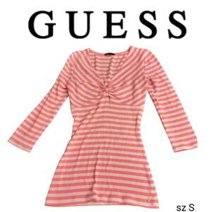 Guess Soft Peach Striped Knit Top